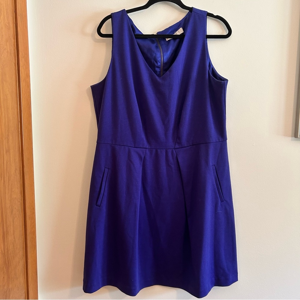 LOFT Sleeveless Purple A-Line Mini Dress
